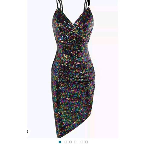 Multicolor Sequin Party Dress Grace Karin Small MSP 49.99 Princess Glam Rave - Picture 7 of 7